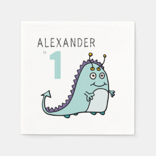 Serviette En Papier Fête d'anniversaire 1ère année Monster garçons