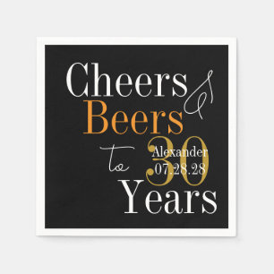 Serviette En Papier Fête d'anniversaire 30 ans Cheers et Bières person