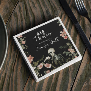 Serviette En Papier Fête d'anniversaire 40 ans RIP 30 ans squelette fl