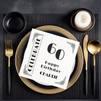Fête d'anniversaire 60 ans élégante Art Déco noir