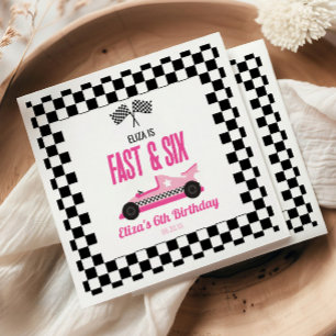 Serviette En Papier Fête d'anniversaire 6 ans Fast & Six Voiture de co