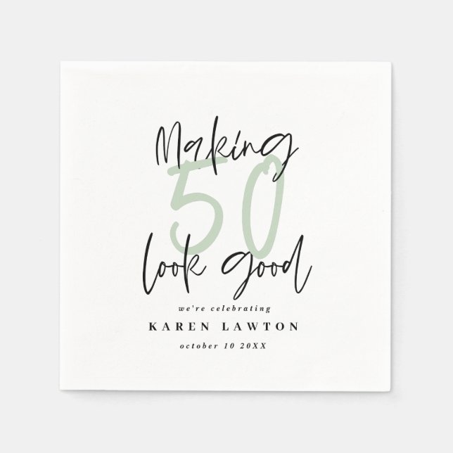 Serviette En Papier Fête d'anniversaire à 50 ans (Devant)