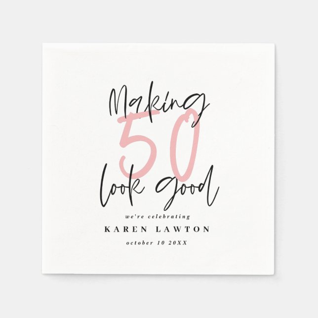 Serviette En Papier Fête d'anniversaire à 50 ans (Devant)