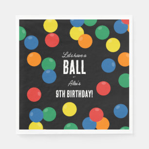 Serviette En Papier Fête d'anniversaire à la balle colorée
