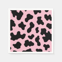 Fête d'anniversaire à motif vache noir et rose