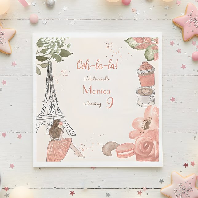Serviette En Papier Fête d'anniversaire à thème Paris (Créateur téléchargé)
