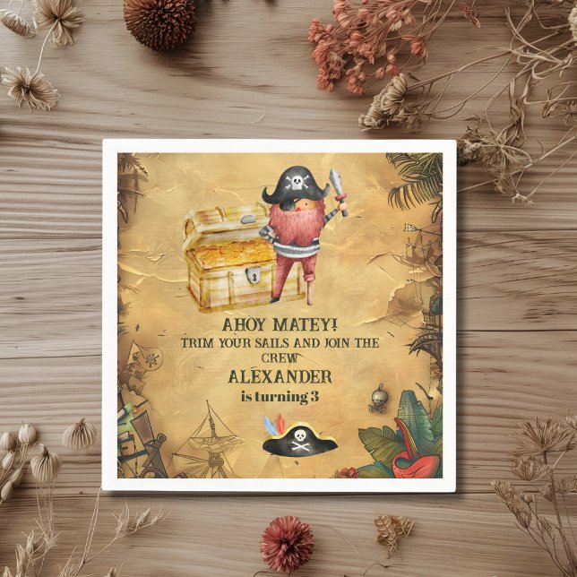 Serviette En Papier Fête d'anniversaire à thème Pirate (Créateur téléchargé)