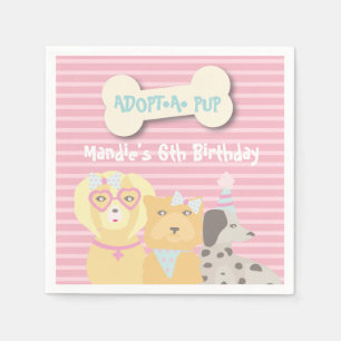 Serviette En Papier Fête d'anniversaire Adoptez un chiot