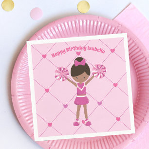 Serviette En Papier Fête d'anniversaire afro-américaine Pom-pom girl r