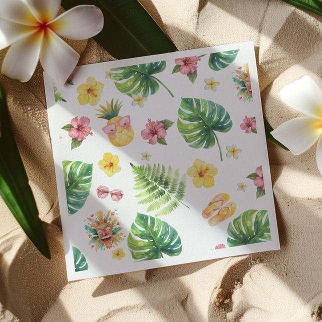 Serviette En Papier Fête d'anniversaire Aloha Luau Tropical (Créateur téléchargé)