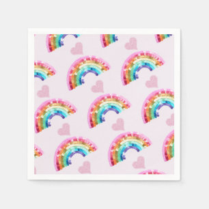 Serviette En Papier Fête d'anniversaire arc-en-ciel