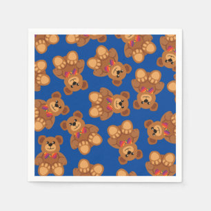 Serviette En Papier Fête d'anniversaire arc-en-ciel ourson mignon 1 an