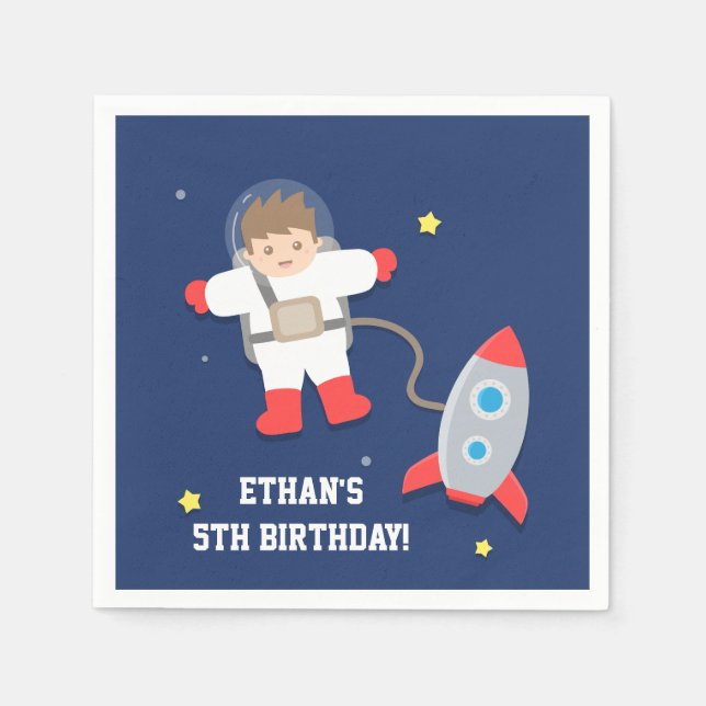 Serviette En Papier Fête d'anniversaire Astronaute Fusée spatiale Espa (Devant)