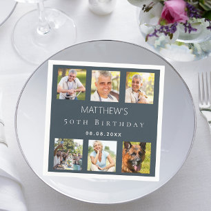 Serviette En Papier Fête d'anniversaire au charbon de bois