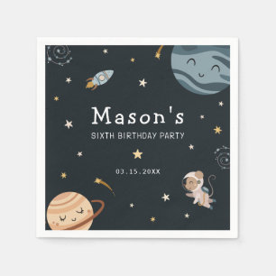 Serviette En Papier Fête d'anniversaire aventure spatiale pour enfants