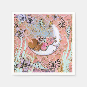 Serviette En Papier Fête d'anniversaire Baby Shower Sirène Ethnique Gl