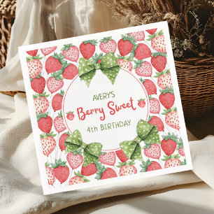 Serviette En Papier Fête d'anniversaire Berry Sweet 4ème anniversaire