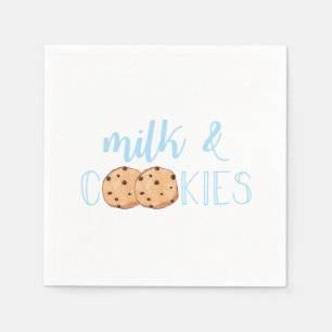 Serviette En Papier Fête d'anniversaire bleue au lait et aux biscuits