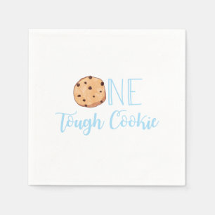 Serviette En Papier Fête d'anniversaire bleue One Tough Cookie