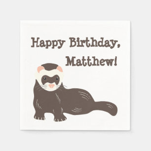 Serviette En Papier Fête d'anniversaire Brown Ferret personnalisée