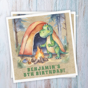 Serviette En Papier Fête d'anniversaire Camping de Dinosaures