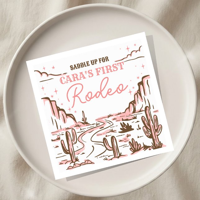 Serviette En Papier Fête d'anniversaire Carré Rodéo Far West Cowgirl (Créateur téléchargé)