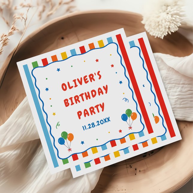 Serviette En Papier Fête d'anniversaire colorée (Créateur téléchargé)