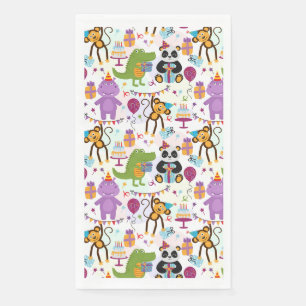 Serviette En Papier Fête d'anniversaire d'animal sauvage 