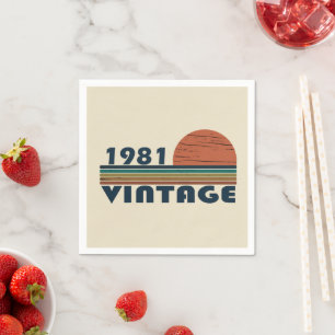 Serviette En Papier Fête d'anniversaire de 1981