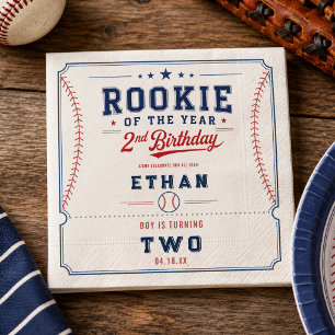 Serviette En Papier Fête d'anniversaire de 2 ans Rookie of the Year Ba