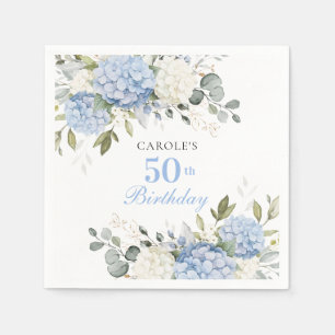 Serviette En Papier Fête d'anniversaire de 50 ans avec verdure et hort
