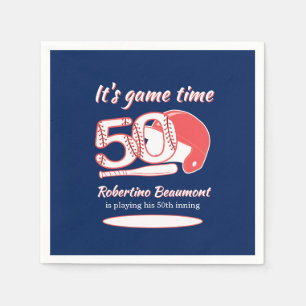 Serviette En Papier Fête d'anniversaire de 50 ans de baseball - Il jou