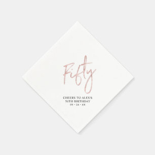 Serviette En Papier Fête d'anniversaire de 50 ans moderne pour adulte