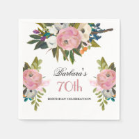 Fête d'anniversaire de 70 ans aux fleurs peintes à