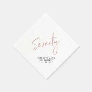 Serviette En Papier Fête d'anniversaire de 70 ans moderne adulte en or