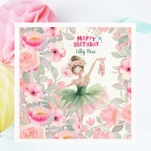 Fête d'anniversaire de ballerine personnalisée ros