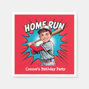 Serviette En Papier Fête d'anniversaire de baseball Garçon de Home Run
