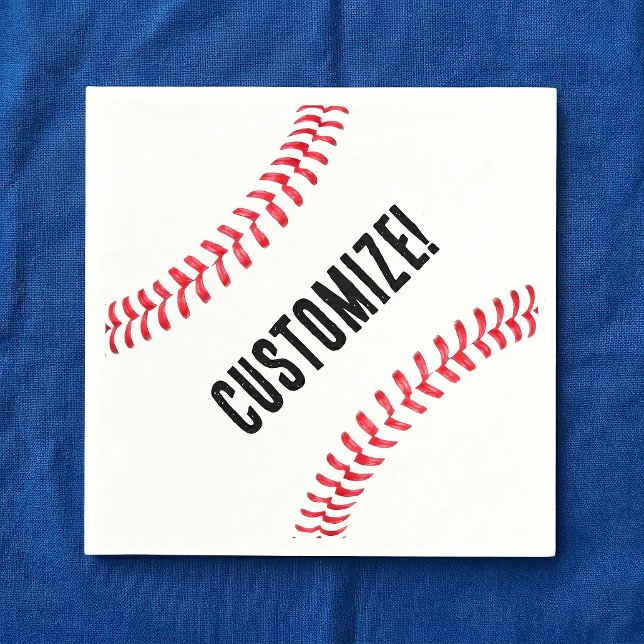 Serviette En Papier Fête d'anniversaire de baseball Nom ou texte perso (Customizable baseball napkins for baseball birthday parties and events.)