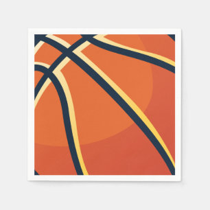Serviette En Papier Fête d'anniversaire de basket-ball Orange Sports