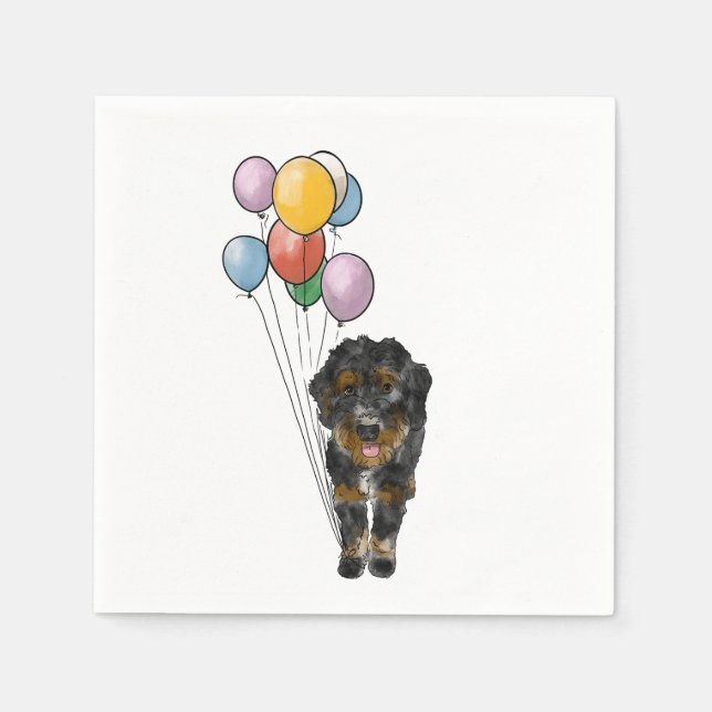 Serviette En Papier Fête d'anniversaire de Bernedoodle (Devant)