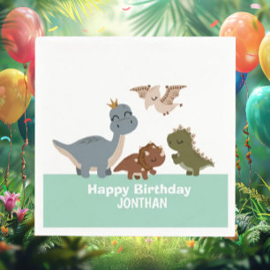 Serviette En Papier Fête d'anniversaire de Boho Dino-Mite