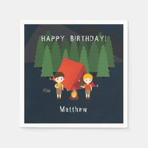 Serviette En Papier Fête d'anniversaire de camping