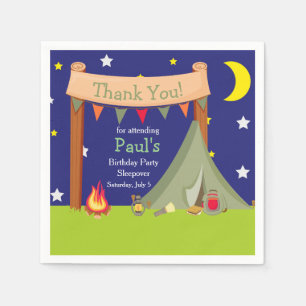 Serviette En Papier Fête d'anniversaire de camping Pyjama Party Vert K