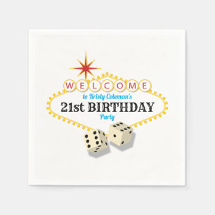 Serviette En Papier Fête d'anniversaire de chapiteau de Las Vegas ave
