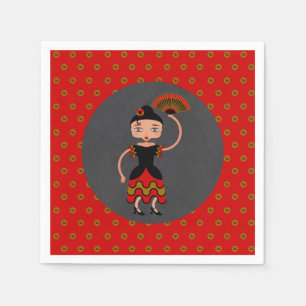Serviette En Papier Fête d'anniversaire de danse de Flamengo
