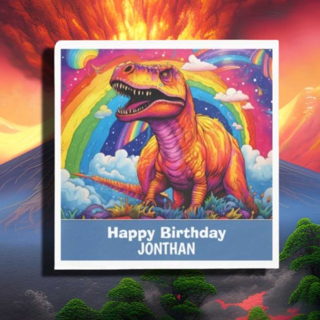 Serviette En Papier Fête d'anniversaire de Dino-Mite (Créateur téléchargé)