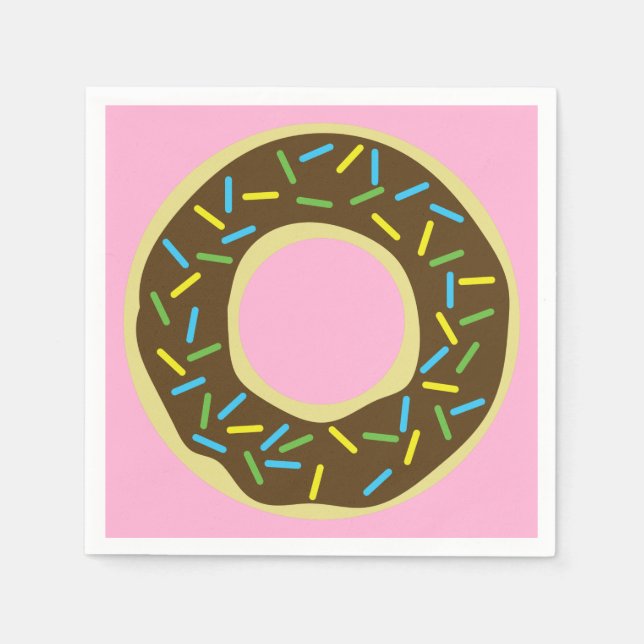 Serviette En Papier Fête d'anniversaire de Donut (Devant)