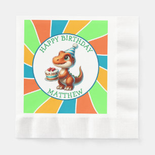 Serviette En Papier Fête d'anniversaire de enfant sur le thème des din
