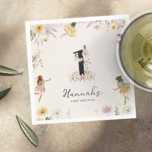 Serviette En Papier Fête d'anniversaire de fée florale magique