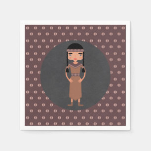 Serviette En Papier Fête d'anniversaire de fille amérindienne